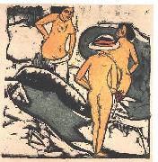 Ernst Ludwig Kirchner, Bathing women between white rocks